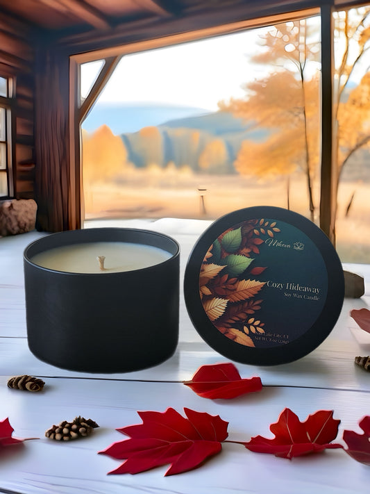 Cozy Hideaway| Natural Soy Wax Candle | Tin