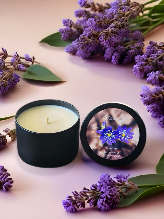 Love & Lilacs | Natural Soy Wax Candle | Tin